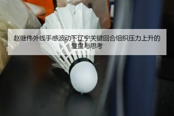 赵继伟外线手感波动下辽宁关键回合组织压力上升的复盘与思考